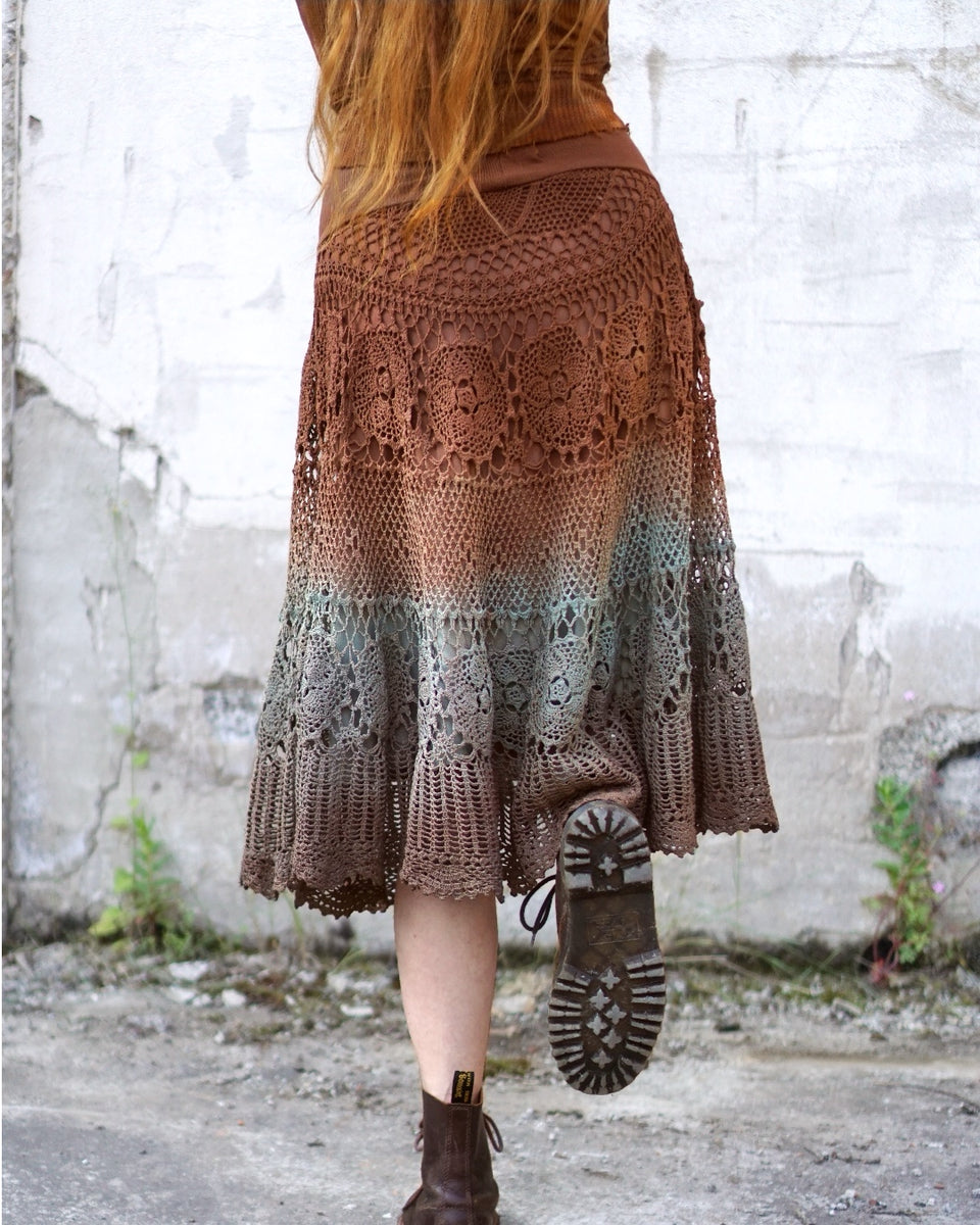 Crochet Maxi Skirt - Copper/ Minz – Oak'n Ivy Art