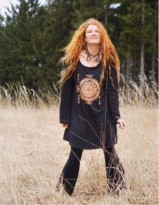 Cozy Oversized Long Sleeve Dress - Raven Black