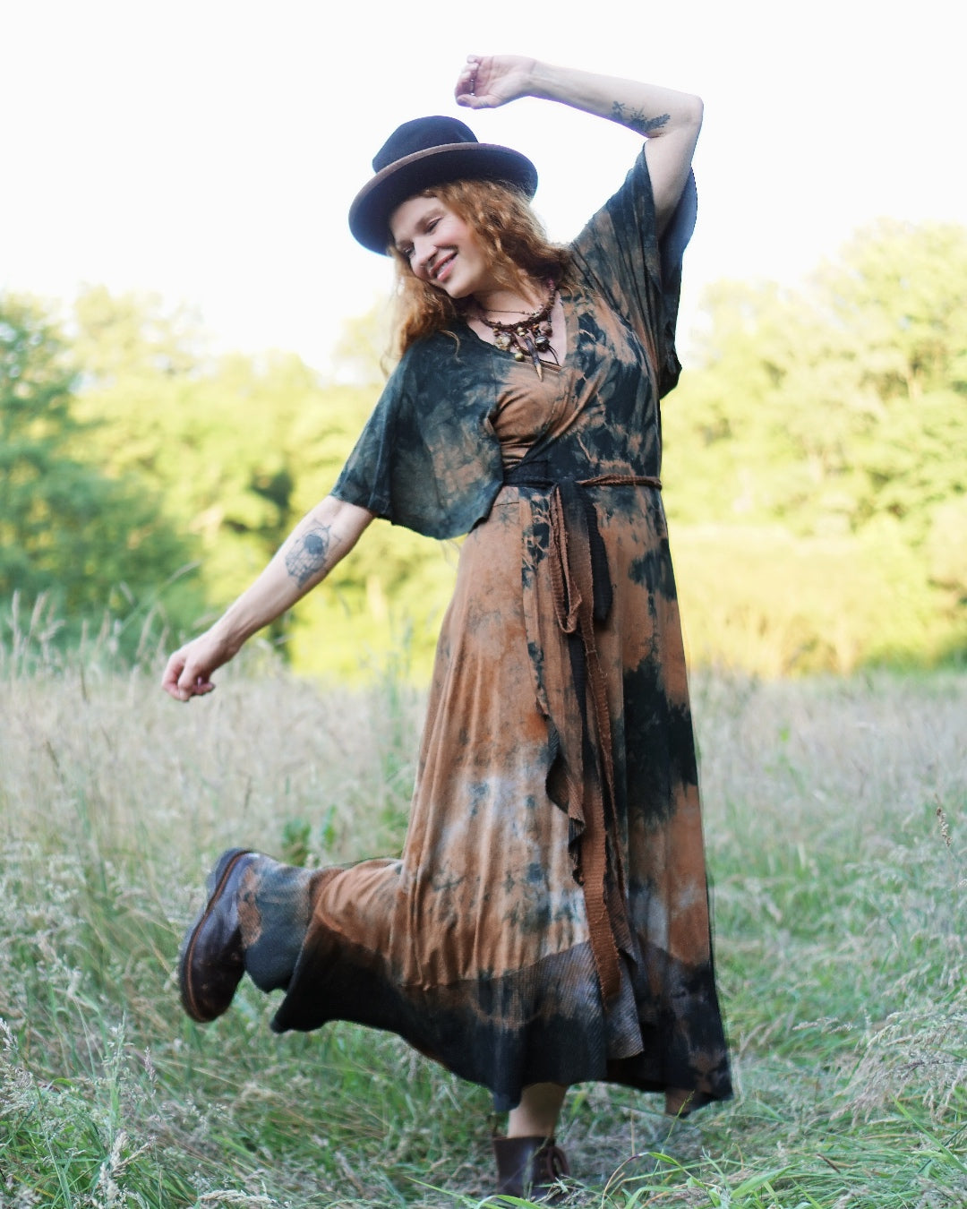 Wrap Dress   - Black Soil