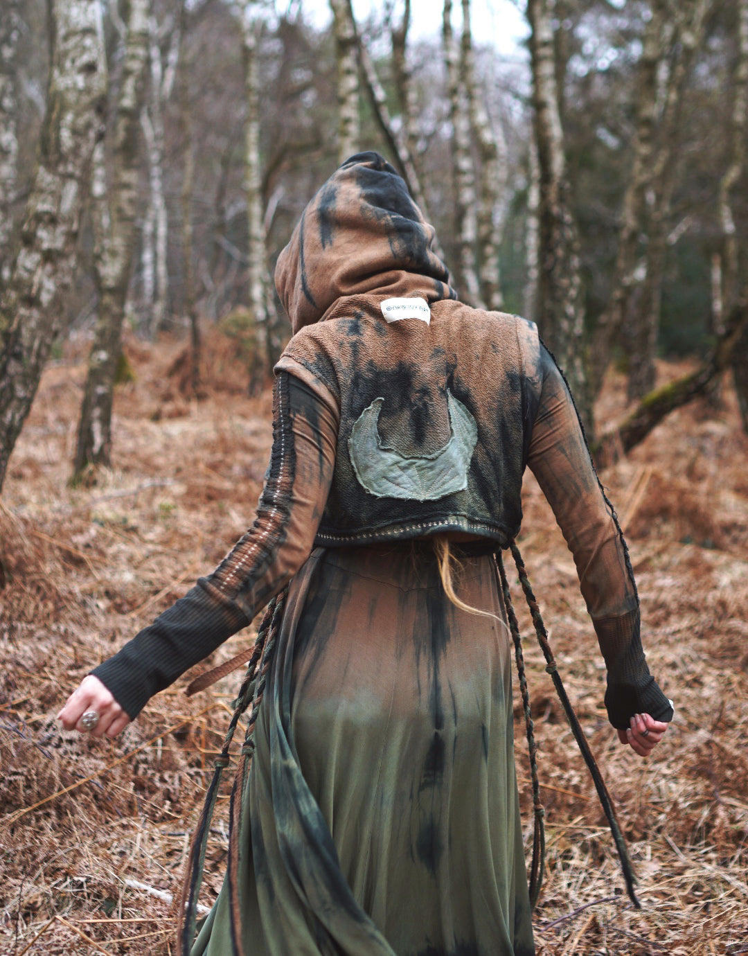 Hemp Hoodie Vest - Black Soil / Jade