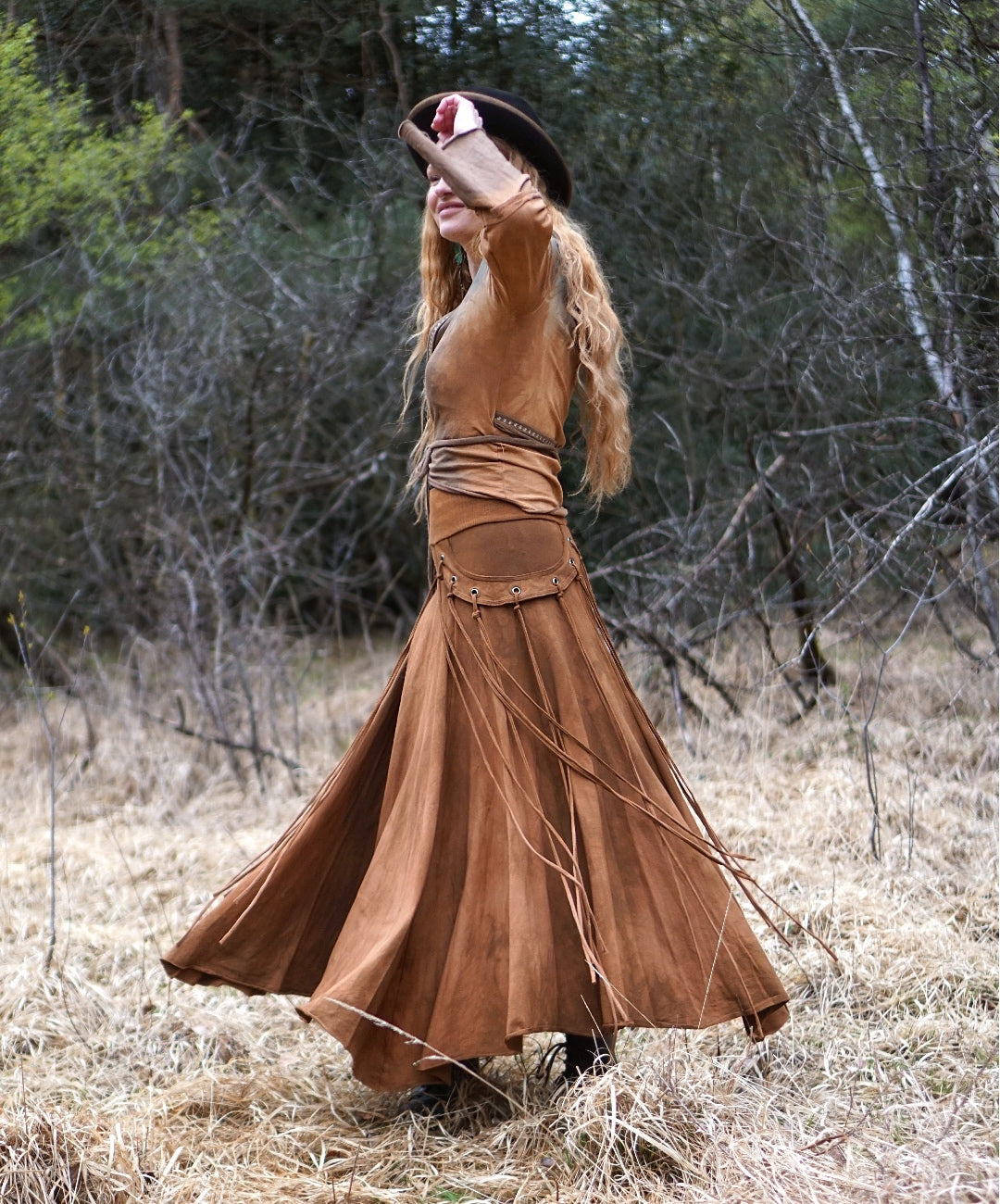 Maxi Fringe Skirt - Rust