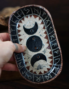 Big Soap Dish Moonphase and Runes