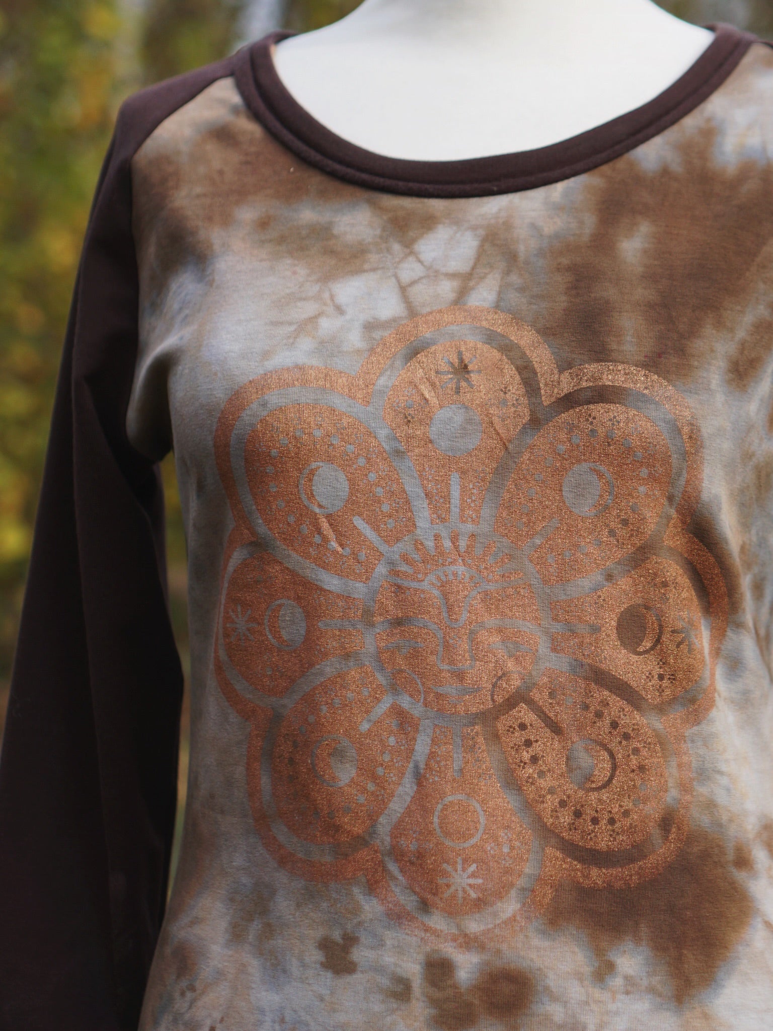 Oak Leaf Raglan Long Sleeve - Brown