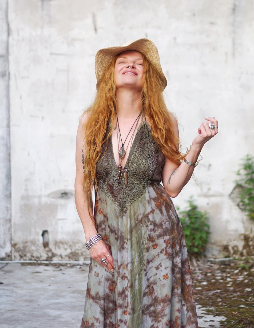 Kali Maxi Dress Natural Habitat - Copper Flakes Mineral