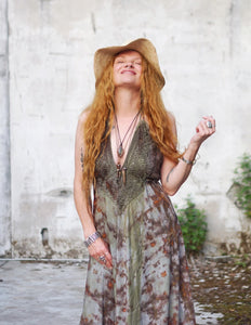 Kali Maxi Dress Natural Habitat - Copper Flakes Mineral