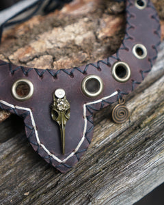 Necklace Raven Skull - Brown/Black