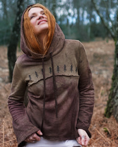 Hemp Hoodie - Olive / Aubergine