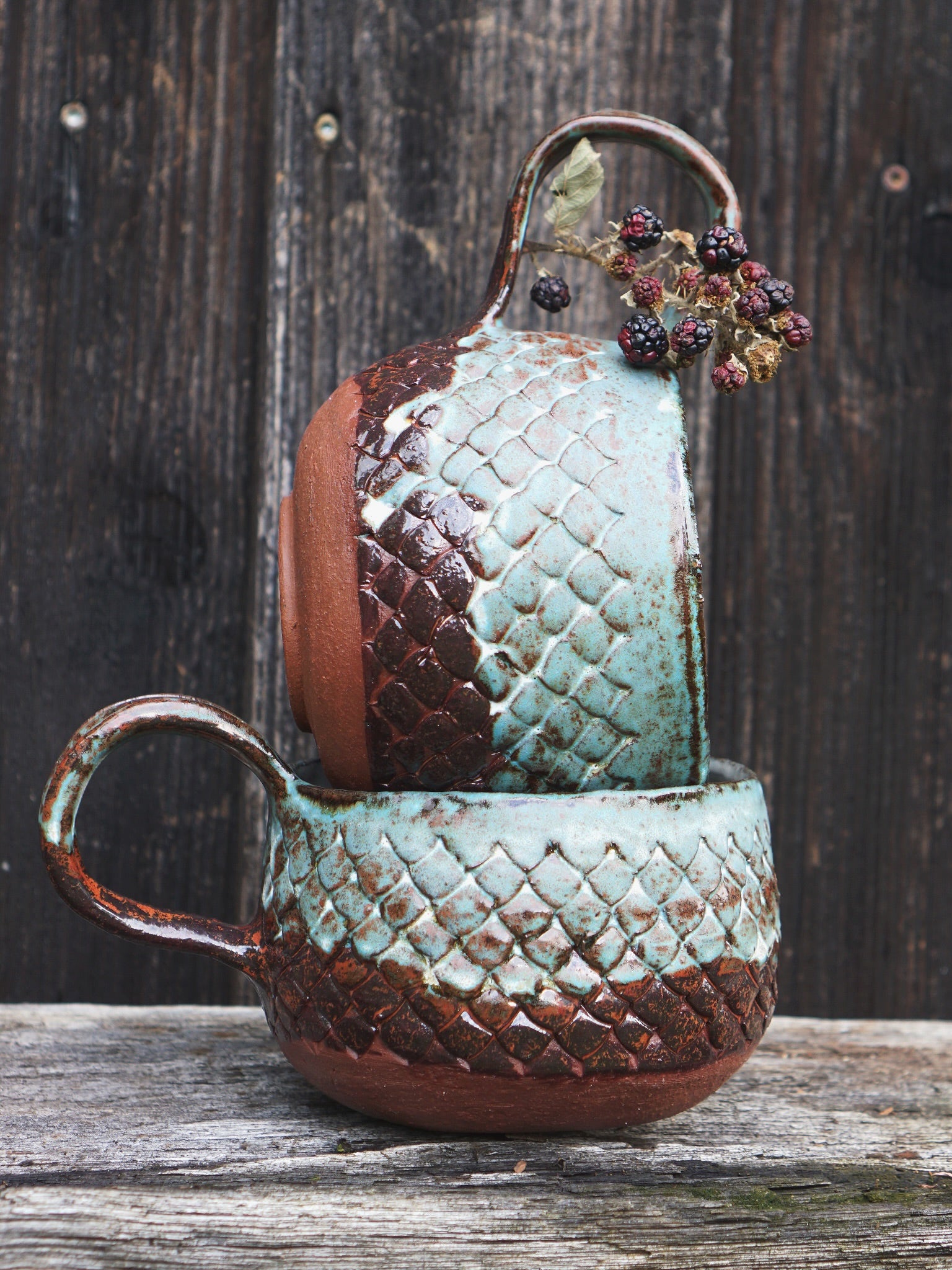 Big Magic Dragon Mug -Mint Copper