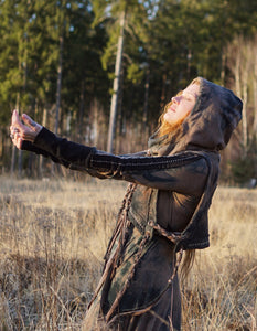 Hemp Hoodie  Vest - Black Soil
