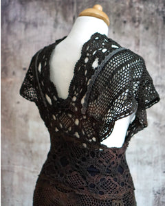 Crochet Patchwork Vest - Black Soil