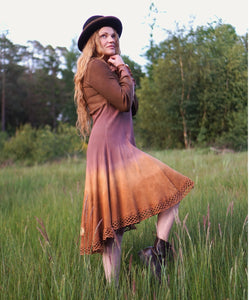 Ribbed Summer Evening Dress - Berries and Cream