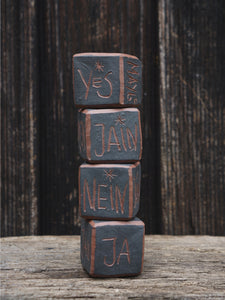 Decision Dice - Black or White with Terracotta
