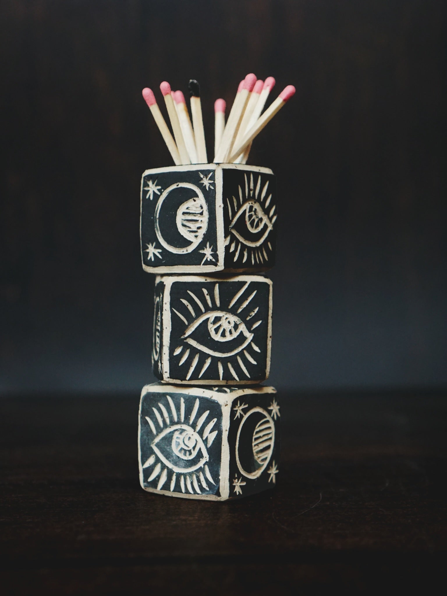 Magic Matchbox and Storage Candleholder - Black