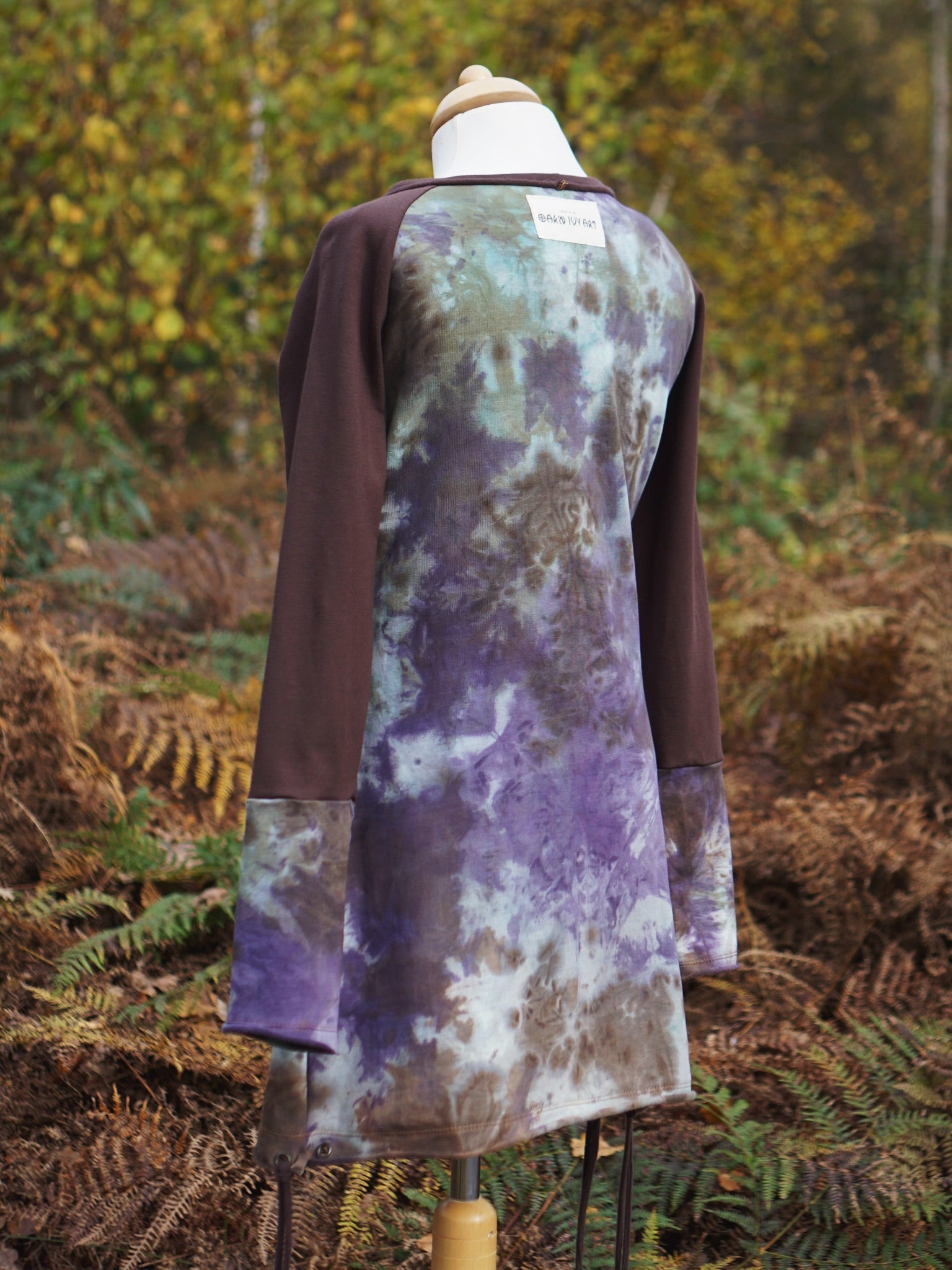 Oak Leaf Raglan Long Sleeve - Brown Purple