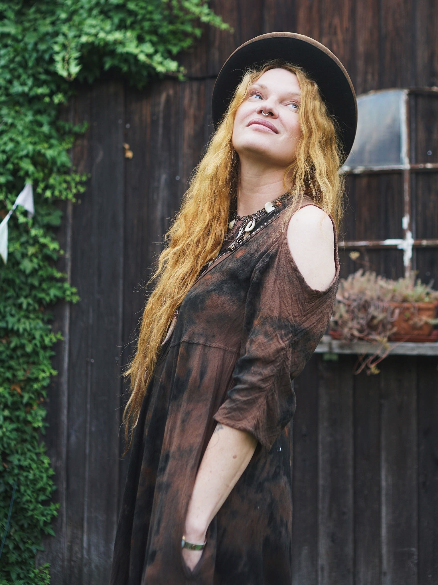 Natural Habitat Summer Dress -  Copper Flakes Black Soil