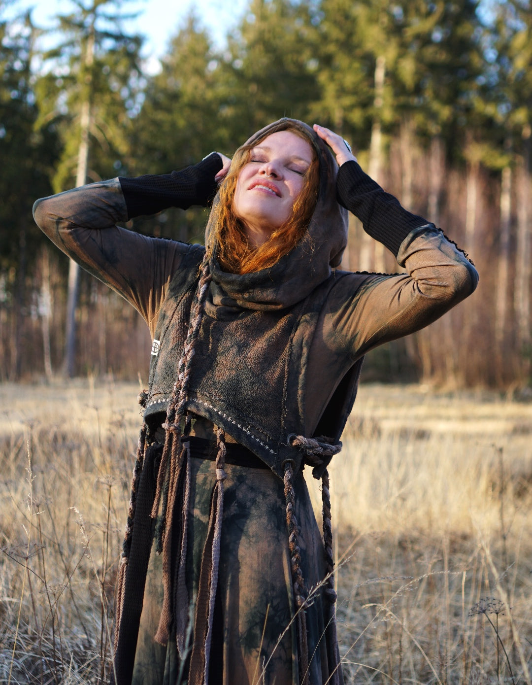 Hemp Hoodie  Vest - Black Soil