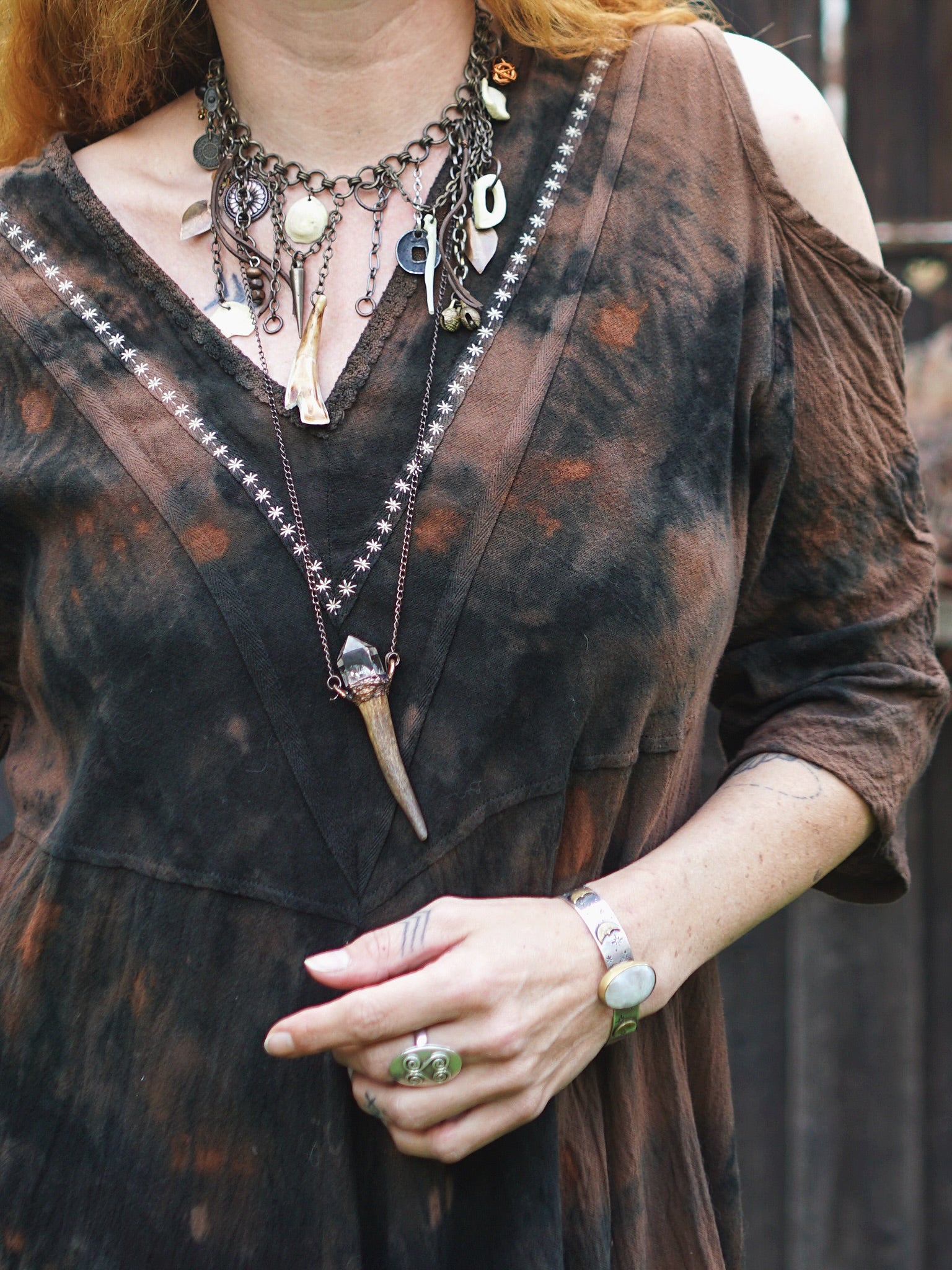 Natural Habitat Summer Dress -  Copper Flakes Black Soil