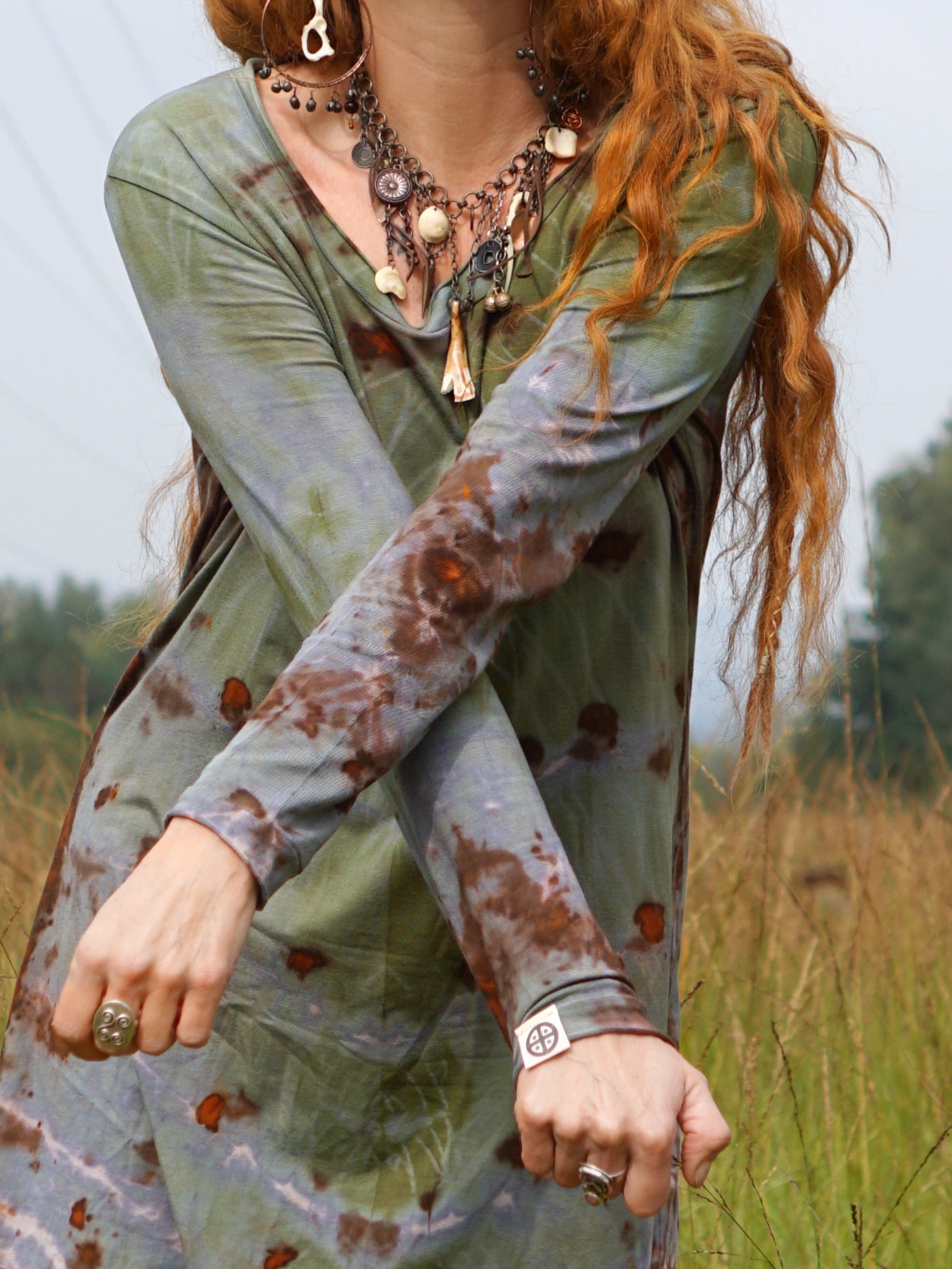 Cozy Oversized Long Sleeve Dress - Mineral Copper Flakes