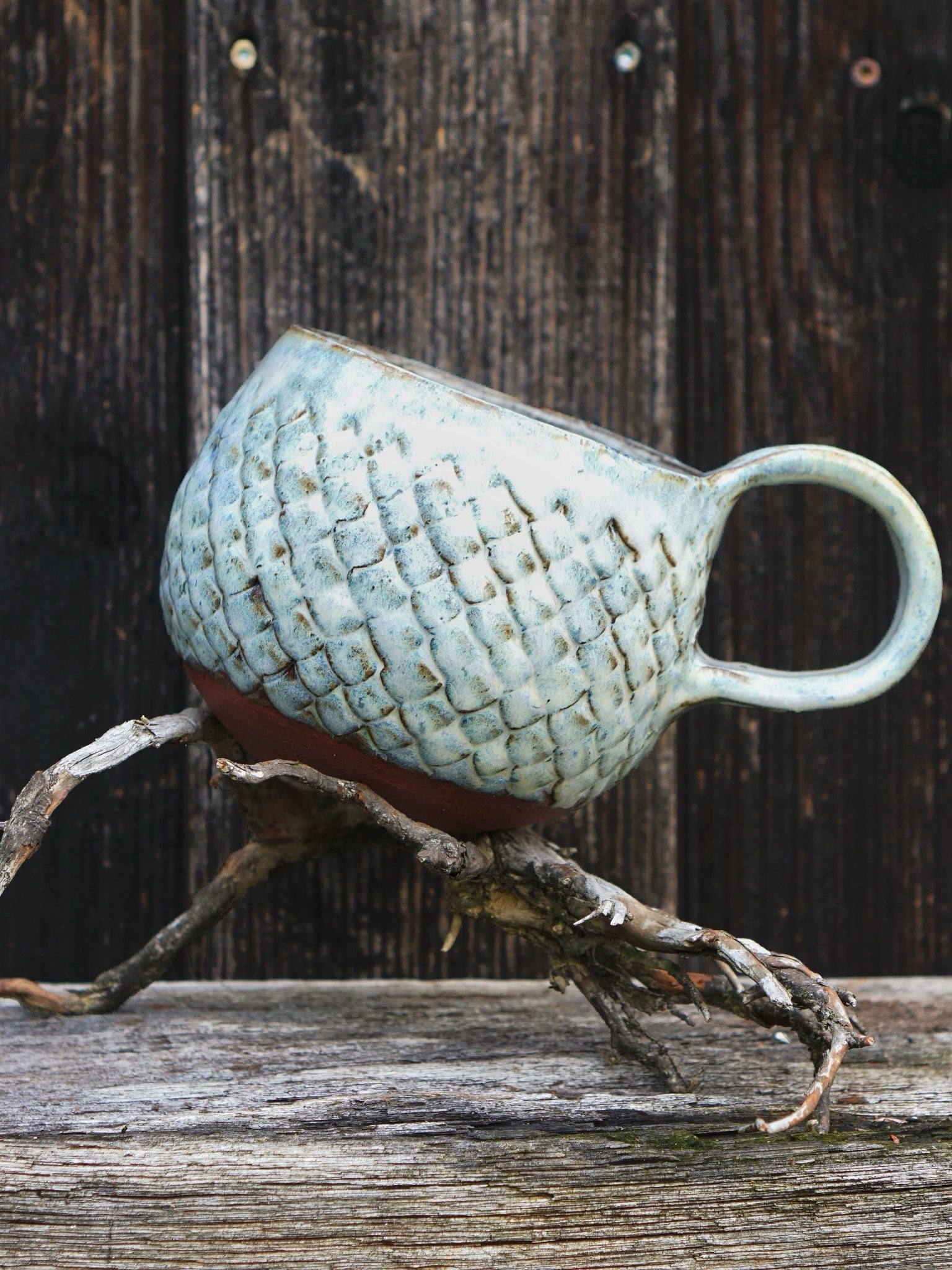 Big Magic Dragon Mug  - White Mint