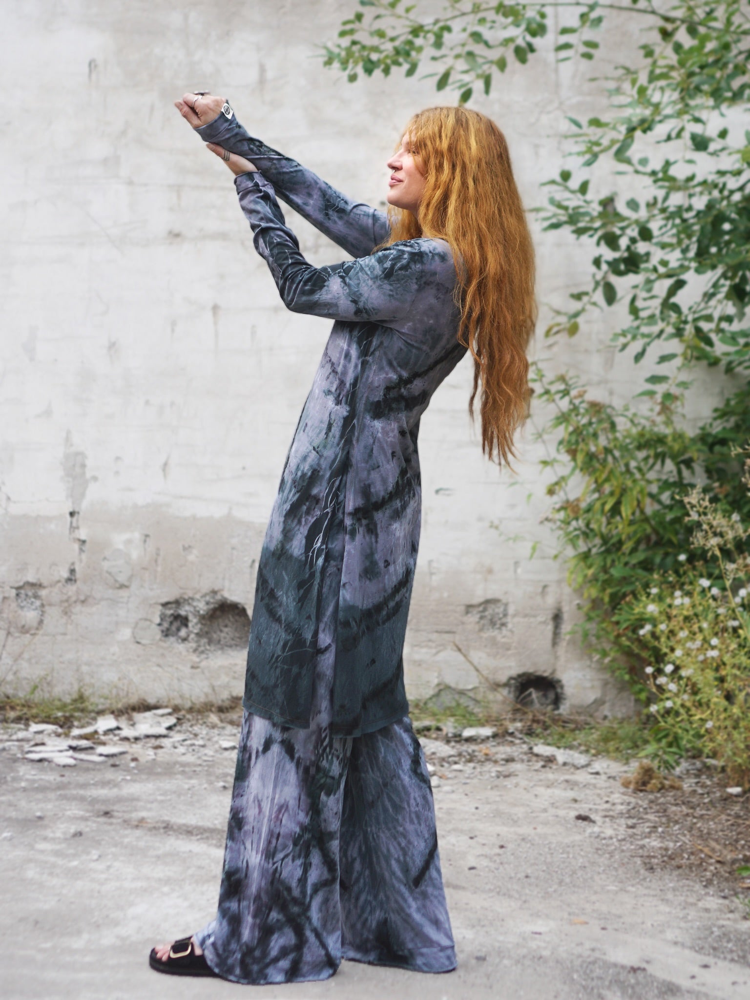 Natural Habitat Oversized Tunic  - Grey Black