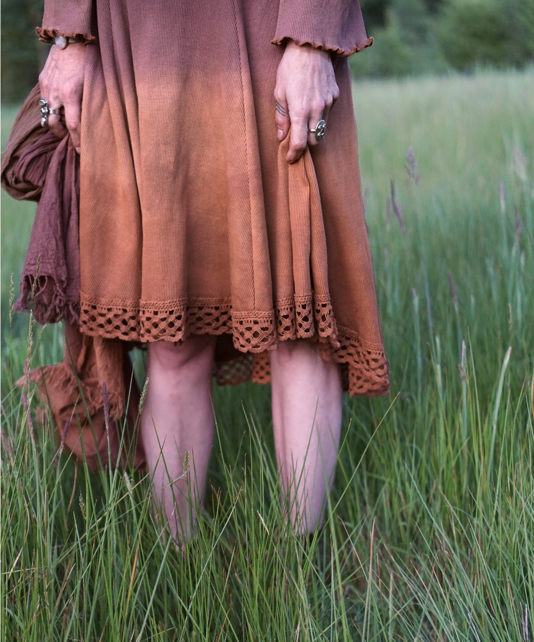 Ribbed Summer Evening Dress - Berries and Cream