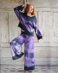 Cozy Oversize Top  - Purple / Black