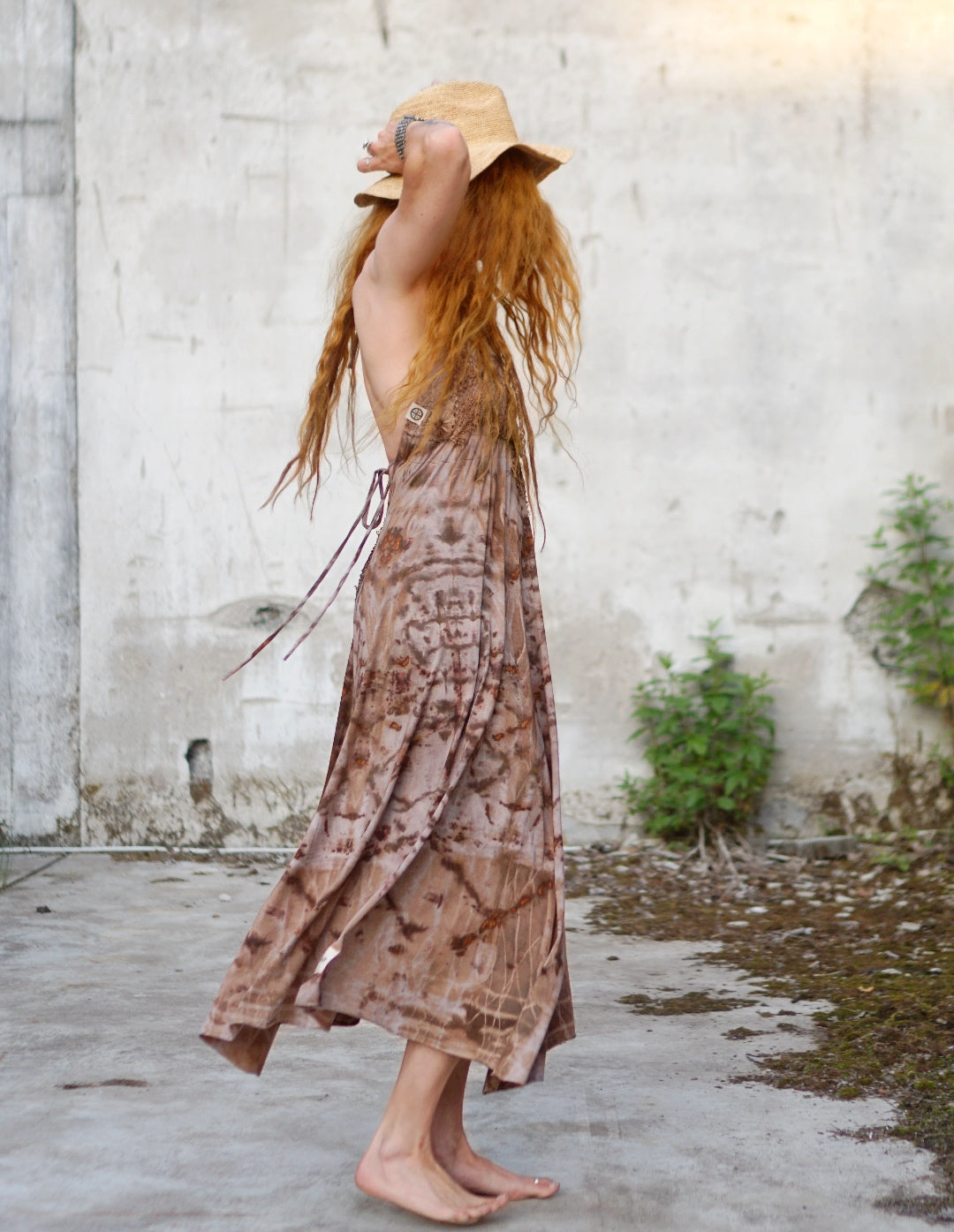 Kali Maxi Dress Natural Habitat - Copper Flakes Clay