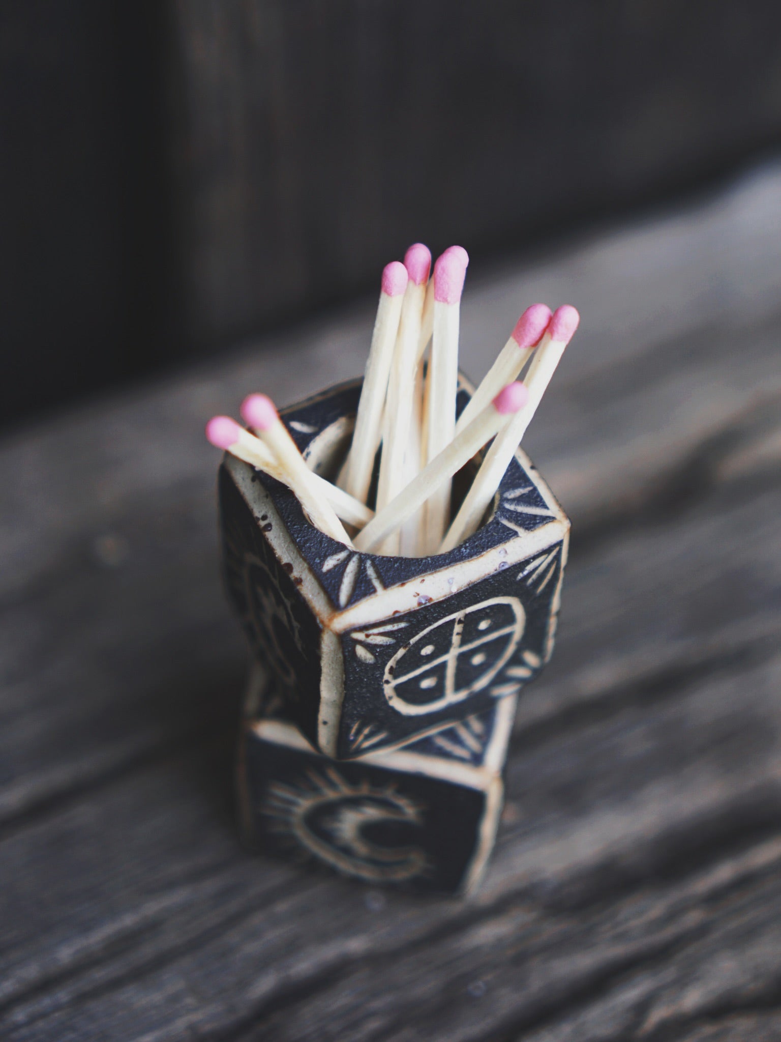 Magic Matchbox and Storage Candleholder - Black