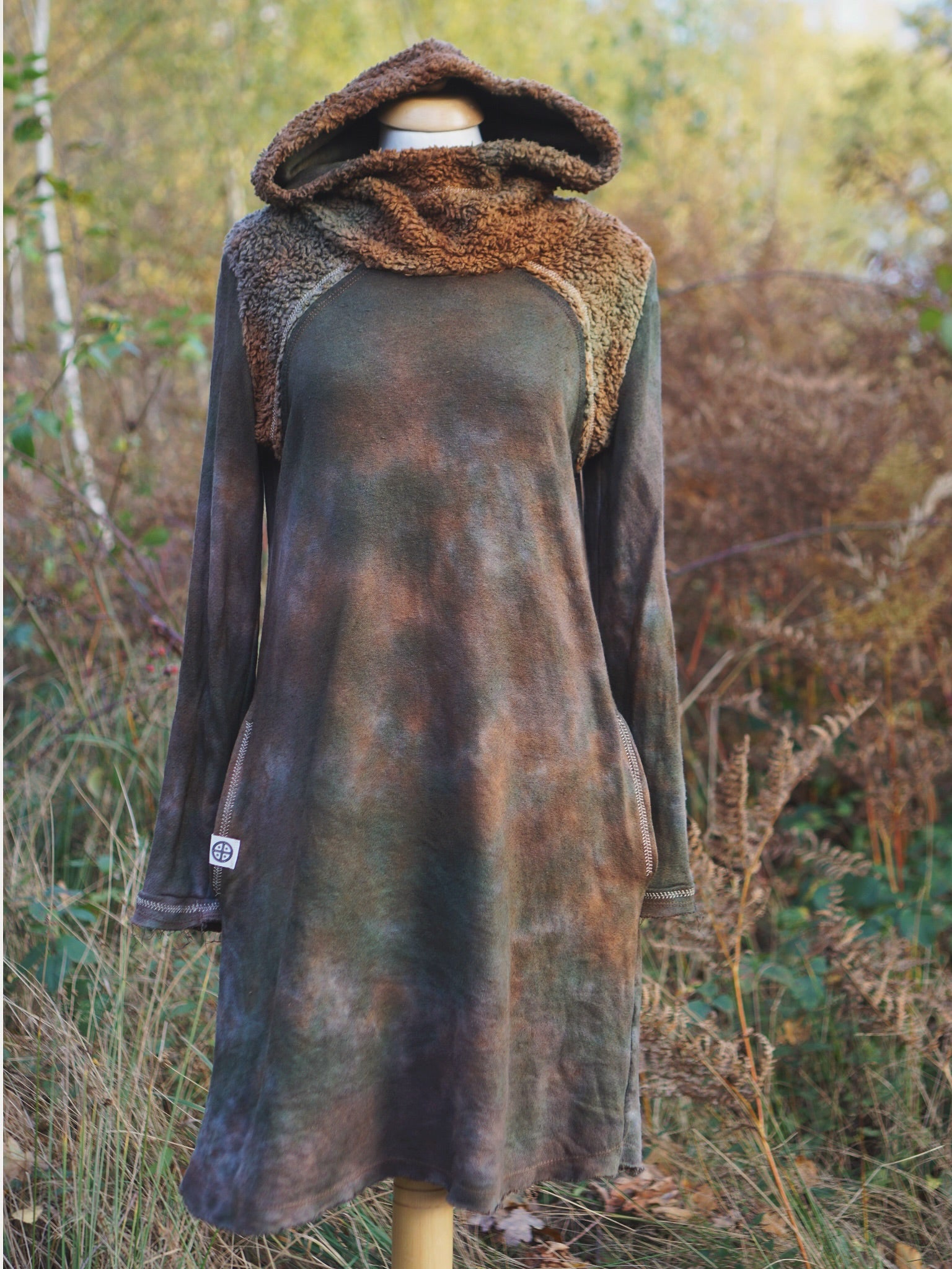 Moon Hemp Long Hoodie - Fallen Leafs