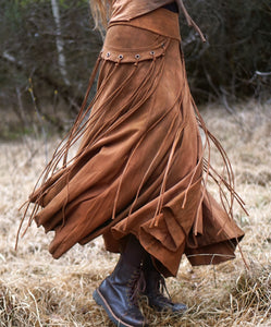 Maxi Fringe Skirt - Rust