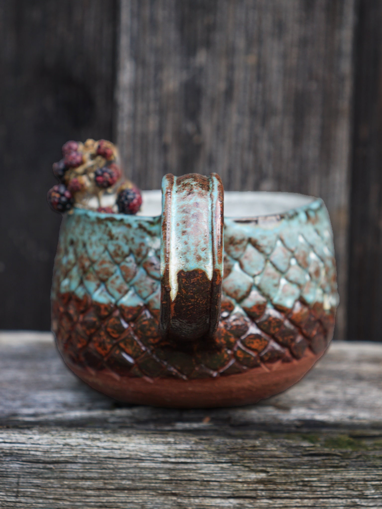 Big Magic Dragon Mug -Mint Copper