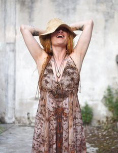 Kali Maxi Dress Natural Habitat - Copper Flakes Clay