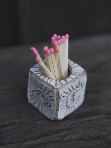 Magic Matchbox Lighter and Storage Candleholder - White