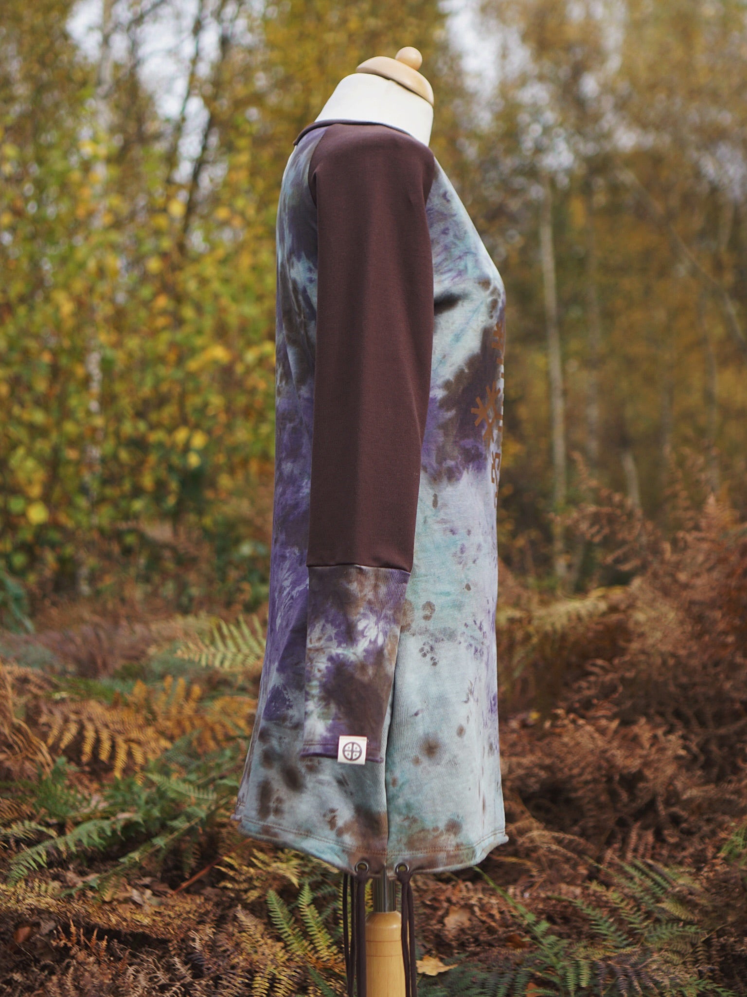 Oak Leaf Raglan Long Sleeve - Brown Purple