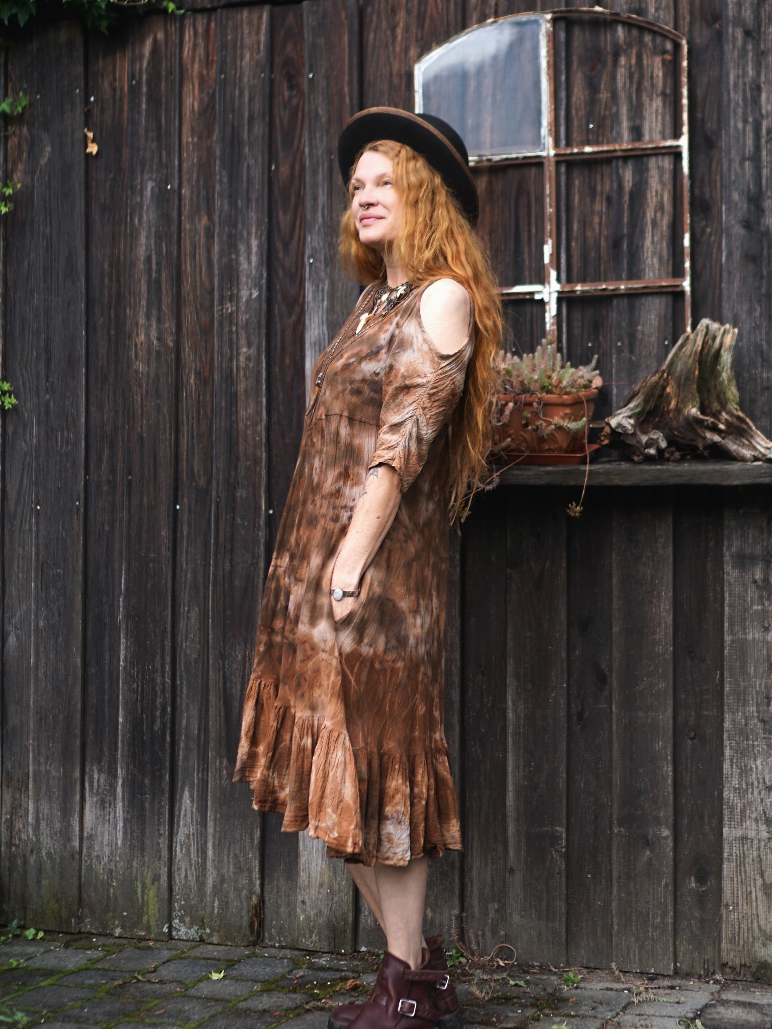 Natural Habitat Summer Dress -  Copper Flakes Clay