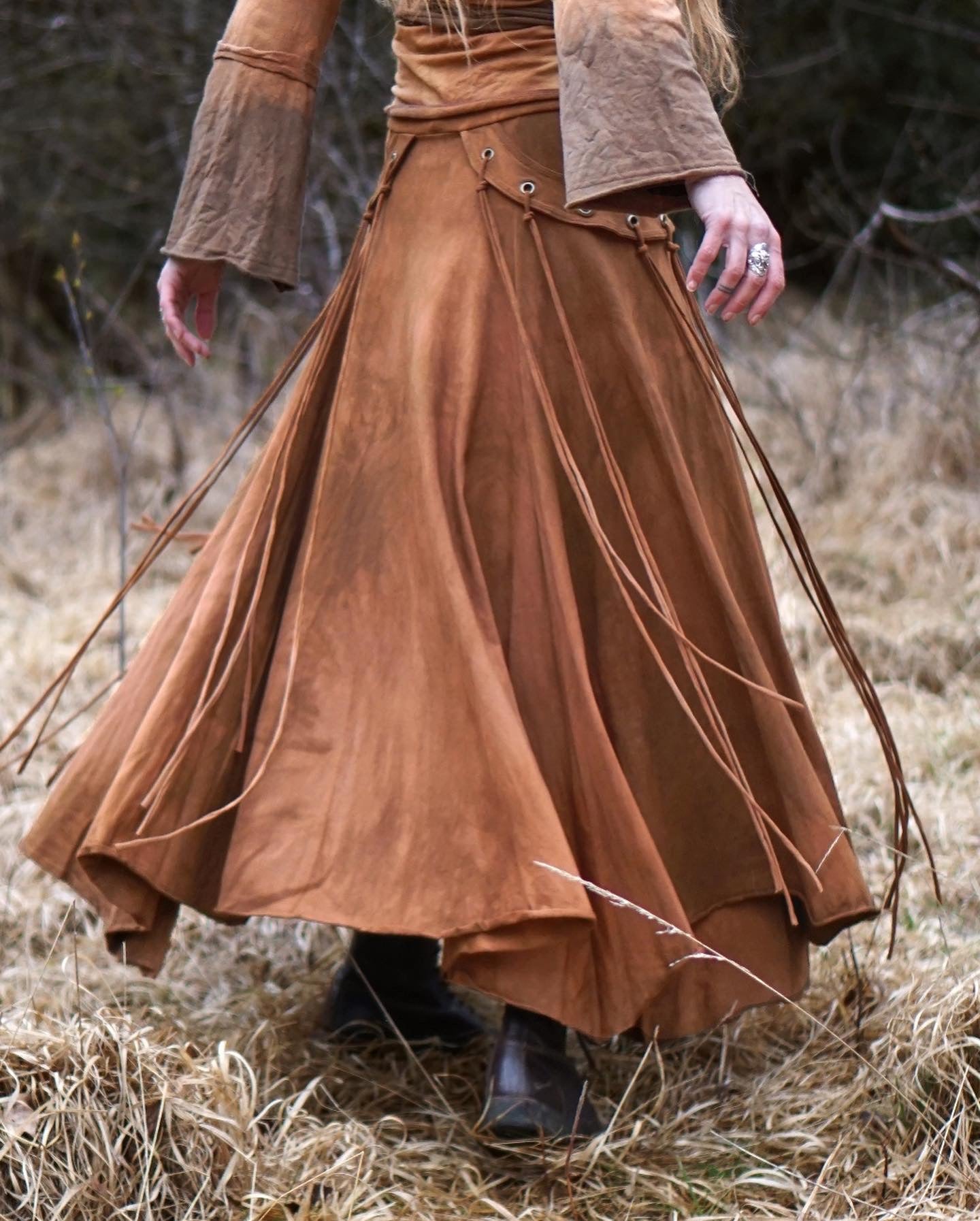 Maxi Fringe Skirt - Rust