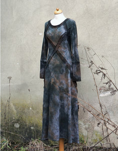 Hemp Maxi Winter Dress - Grey Brown Black