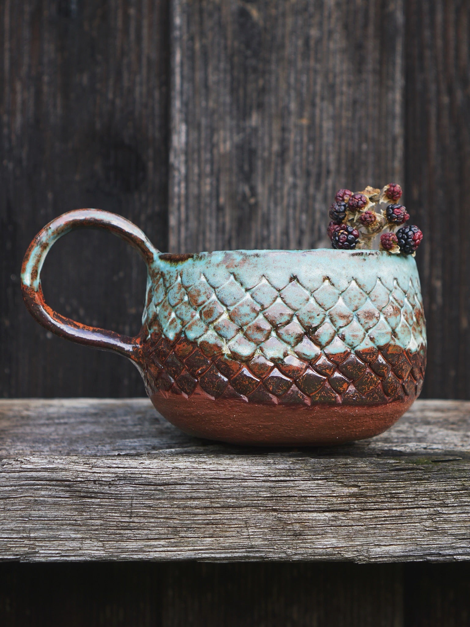 Big Magic Dragon Mug -Mint Copper