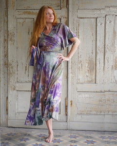 Wrap Dress   - Purple / Forest Whispering