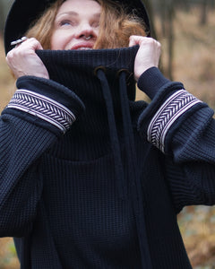 Knit Turtle Neck Sweater - Raven Black