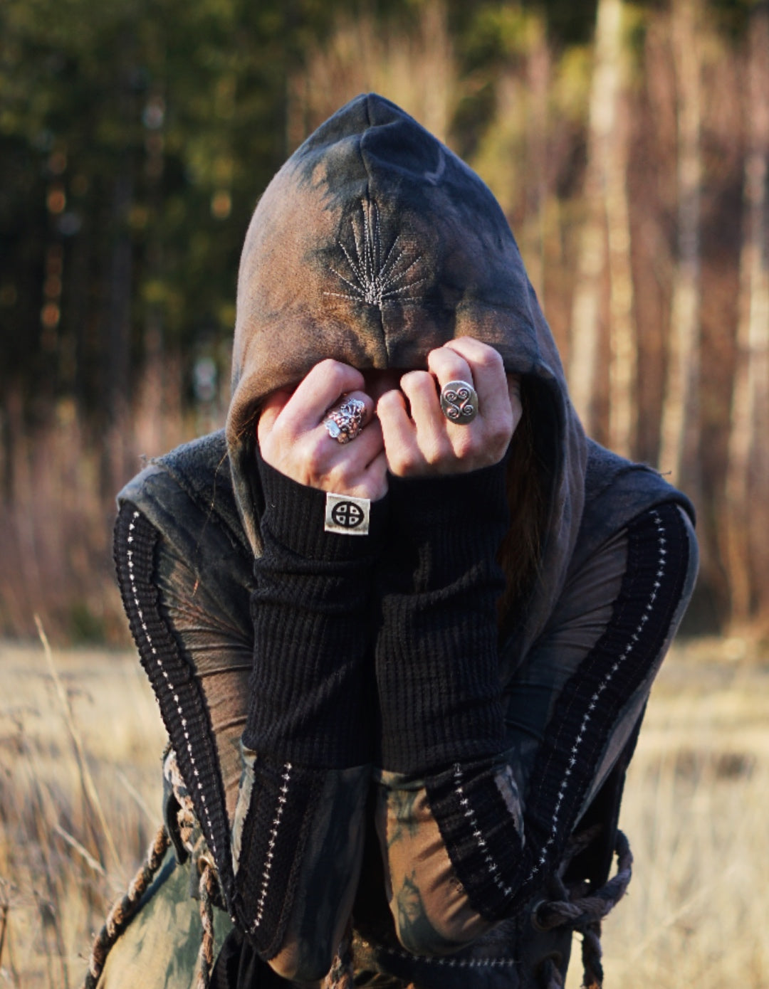 Hemp Hoodie  Vest - Black Soil