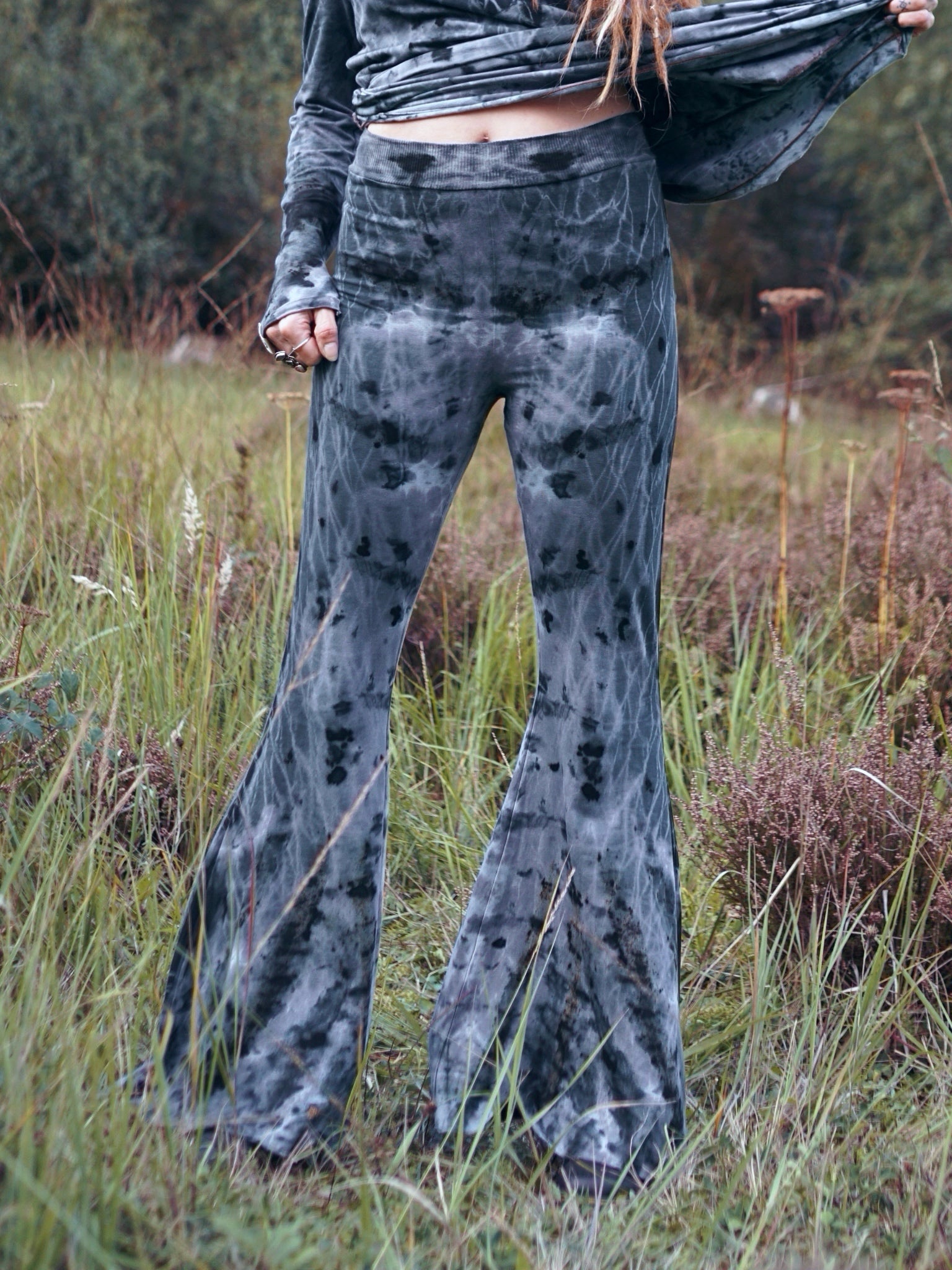 Natural Habitat Comfy Flare Trousers  - Black Grey