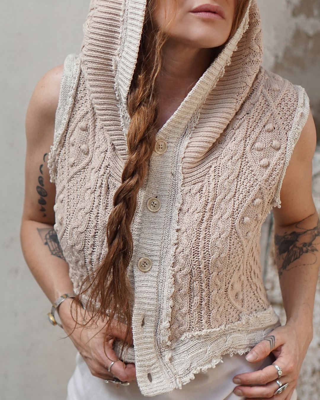 Knit Vest - Natural beige