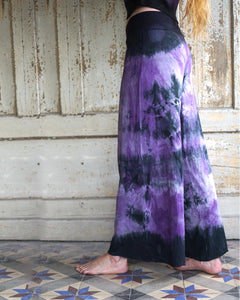 Comfy Flare Trousers  - Purple / Black