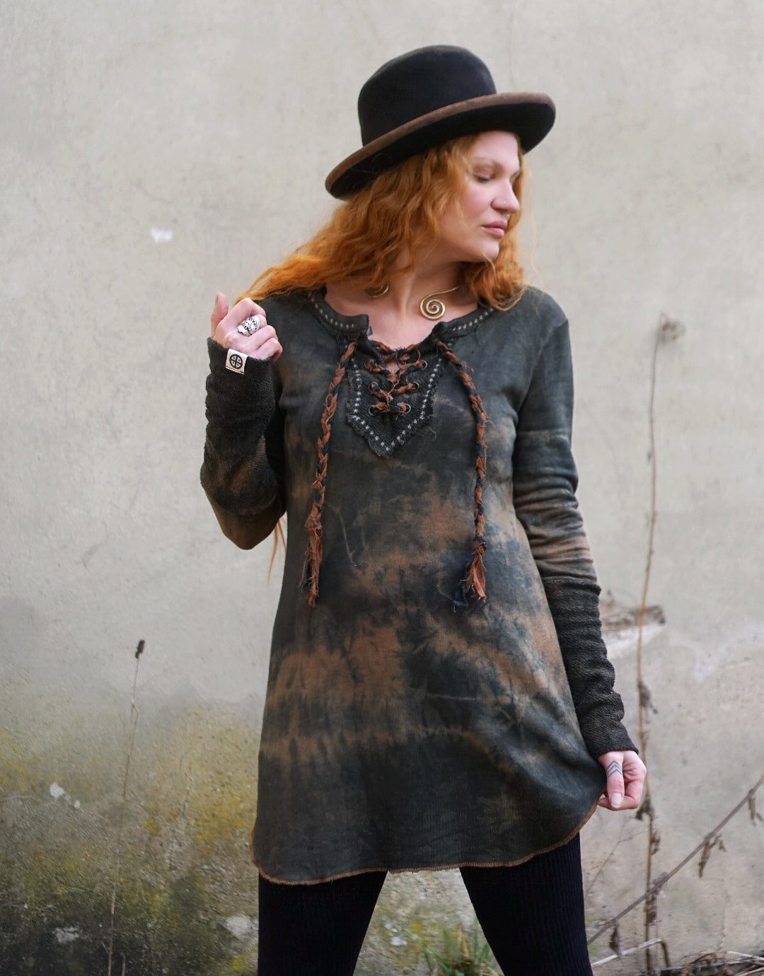 Hemp Longsleeve Dress - Black Soil