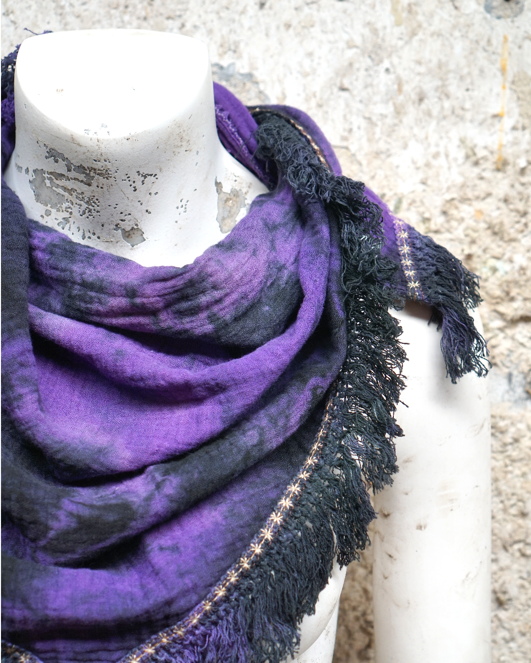 Triangle Scarf - Black Purple