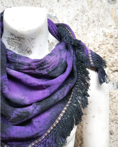 Triangle Scarf - Black Purple