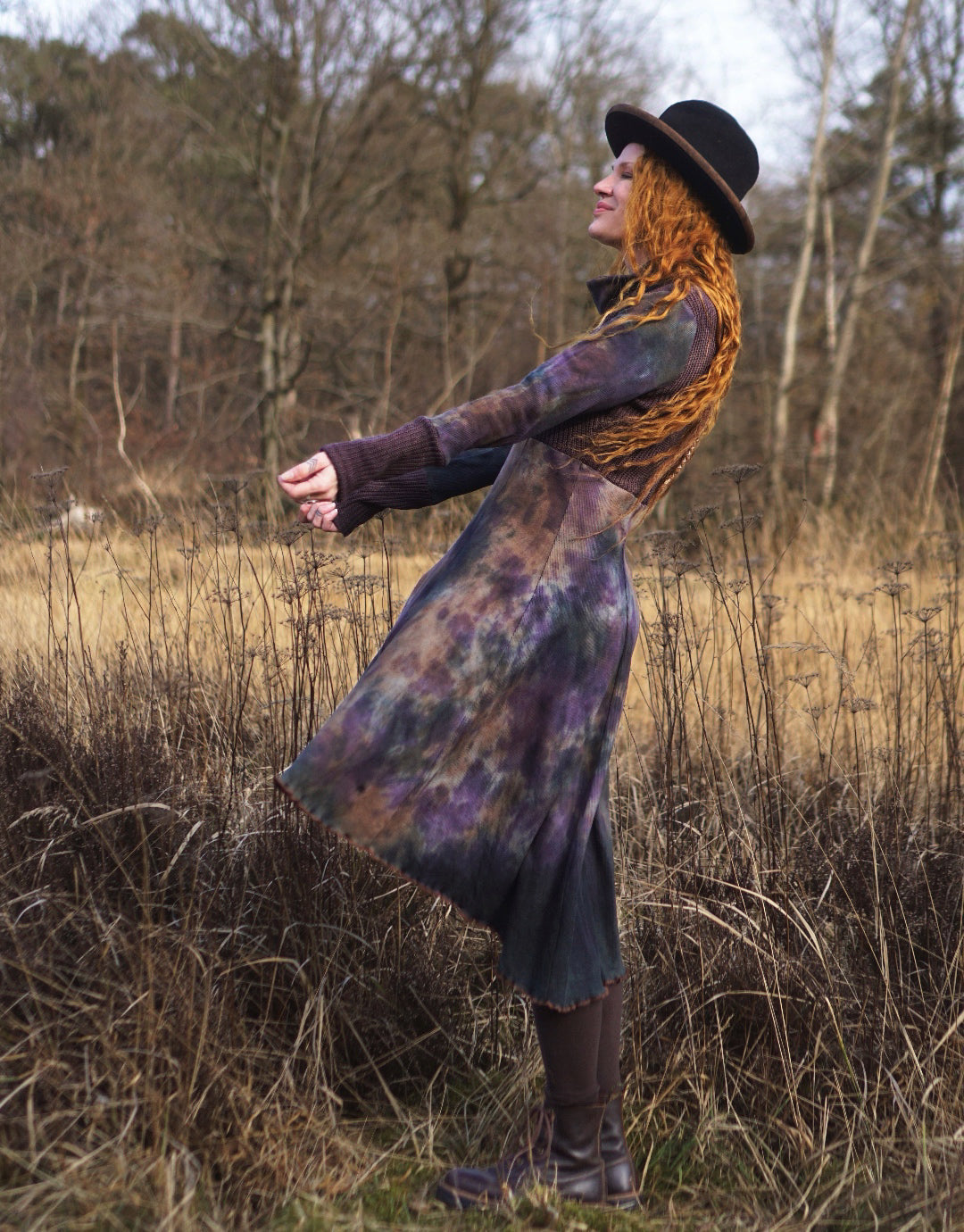 Knit Mix Midi Dress -  Magic Forest Light