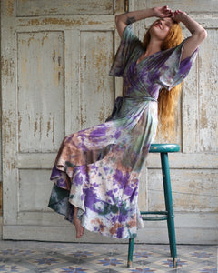 Wrap Dress   - Purple / Forest Whispering