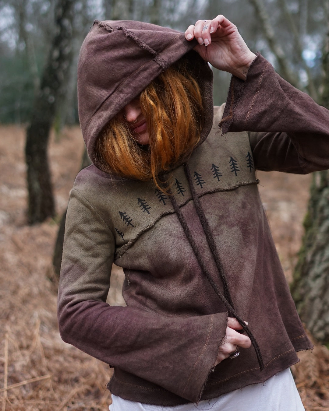 Hemp Hoodie - Olive / Aubergine